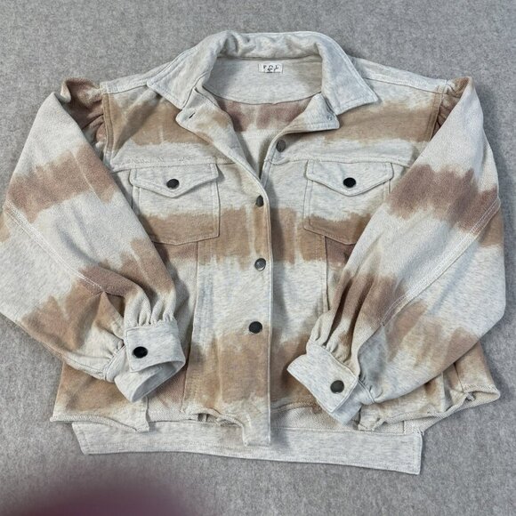 POL Jackets & Blazers - Women’s Anthropologie POL Tie Dye Jacket Bohemian Raw Edges Size M Distressed
